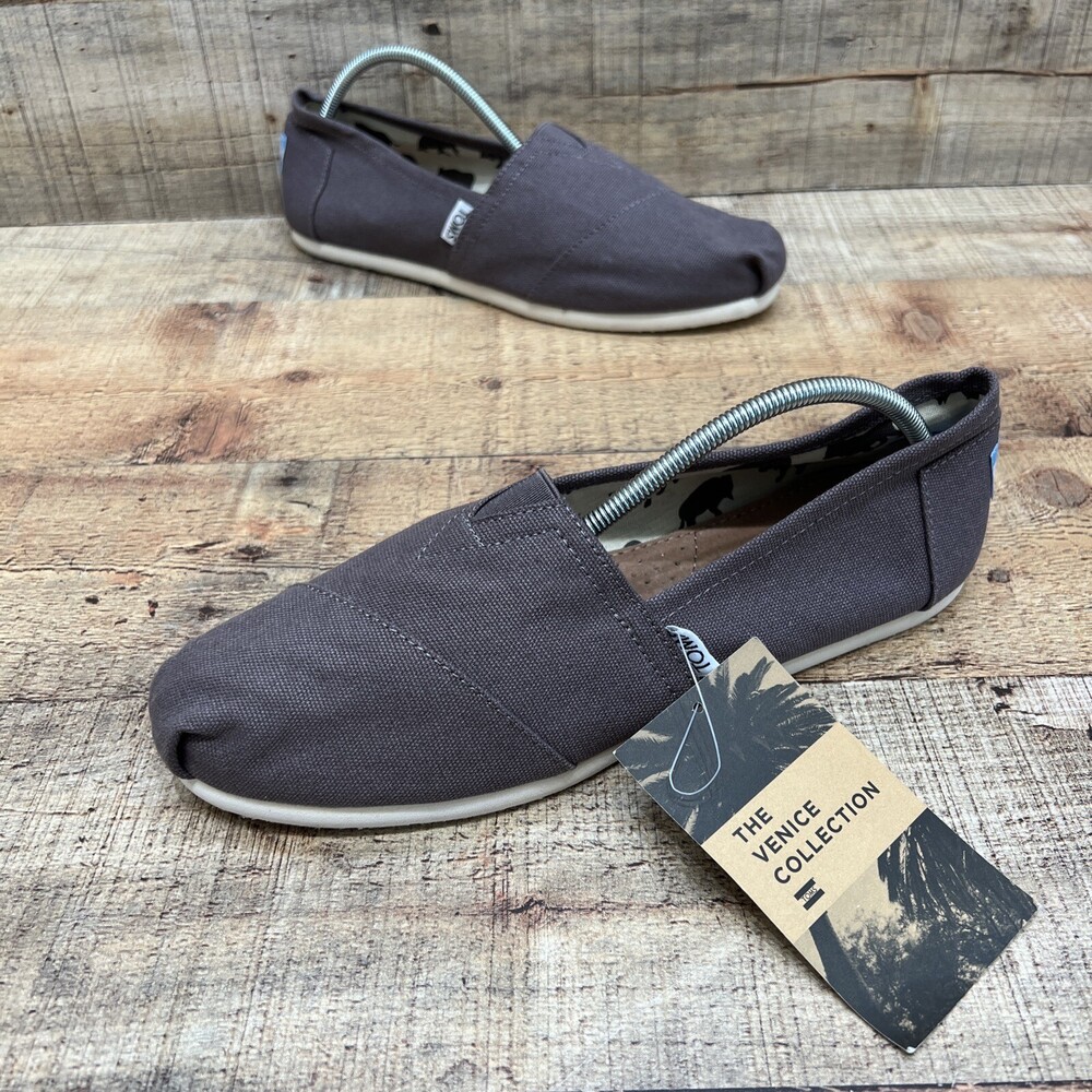 Tom’s The Venice Collection Ash Canvas Classic Grey Womens Size 9.5 NWT